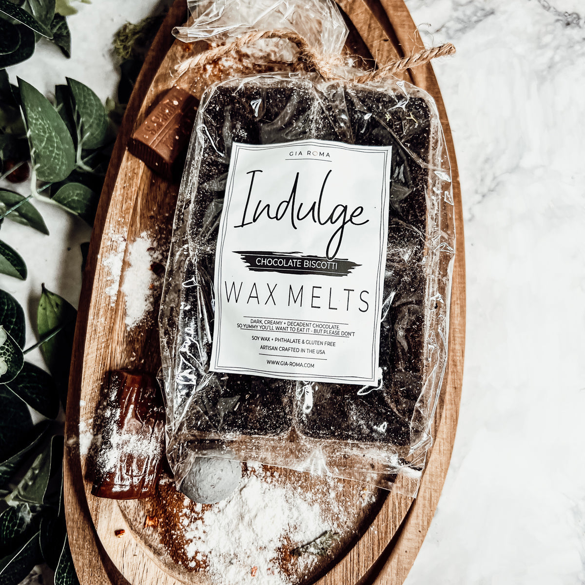 Chocolate Biscotti XL Wax Melts Natural Brownie Scent 4 Large Cubes 2.5x1