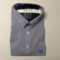 STAFFORD Men's Plum Checked Smart Tech Performance Poplin