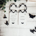 Halloween Double-Sided Door Hanger Spooky Cute Door Knob Sign 5x11.5 Black White