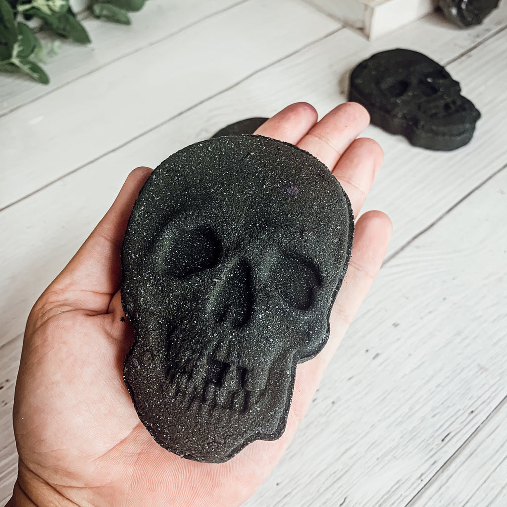 Halloween Skull Bath Bomb 5oz - Large Eucalyptus Spearmint Unisex Favor