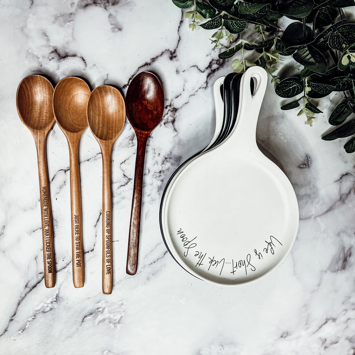 Spoon Rest And Wooden Spoon Set Custom Color Quote Choice Kitchen Gift
