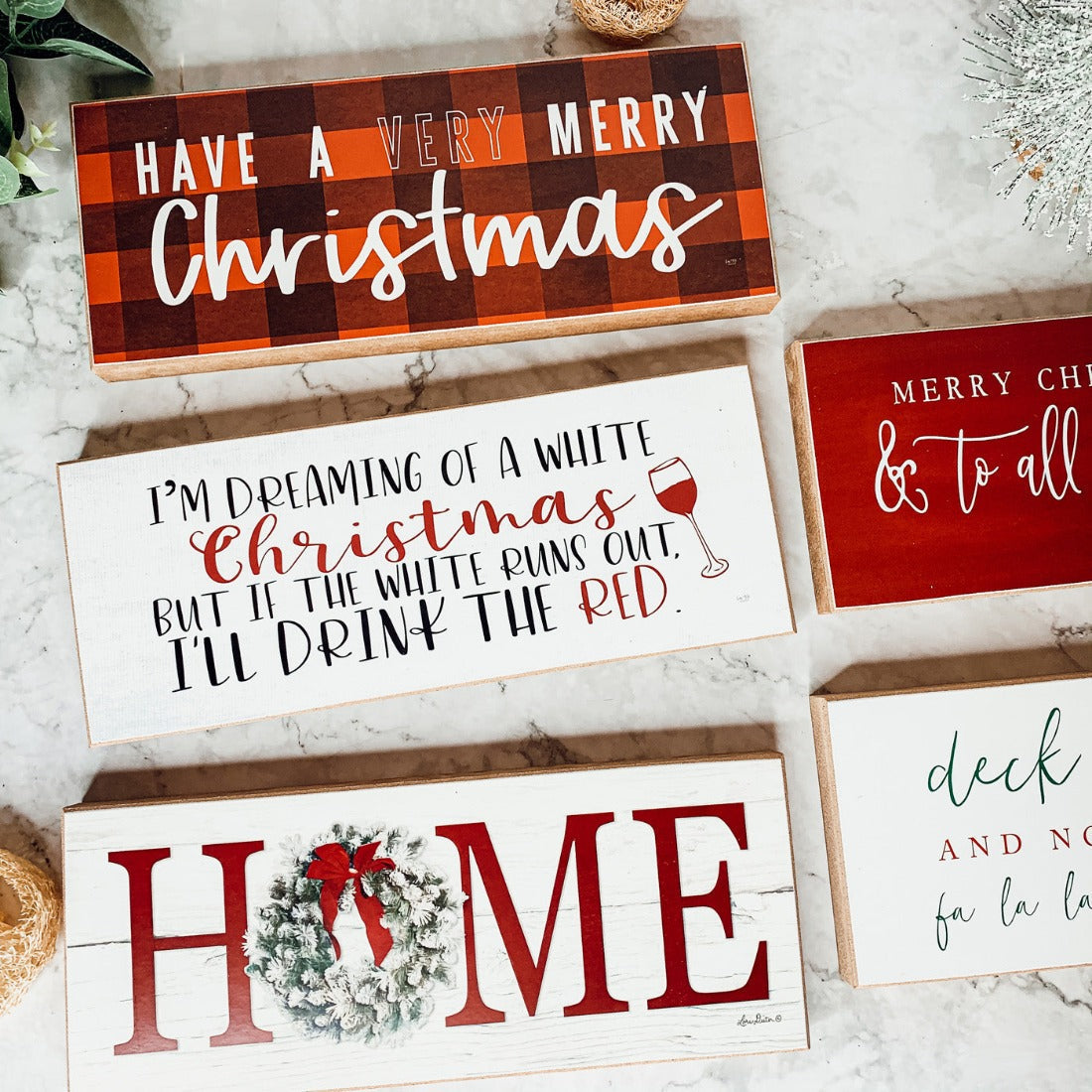White Christmas Sign Funny Wood Tabletop Mantel Holiday Decor 10 x 4 x 1 Handmade Gift