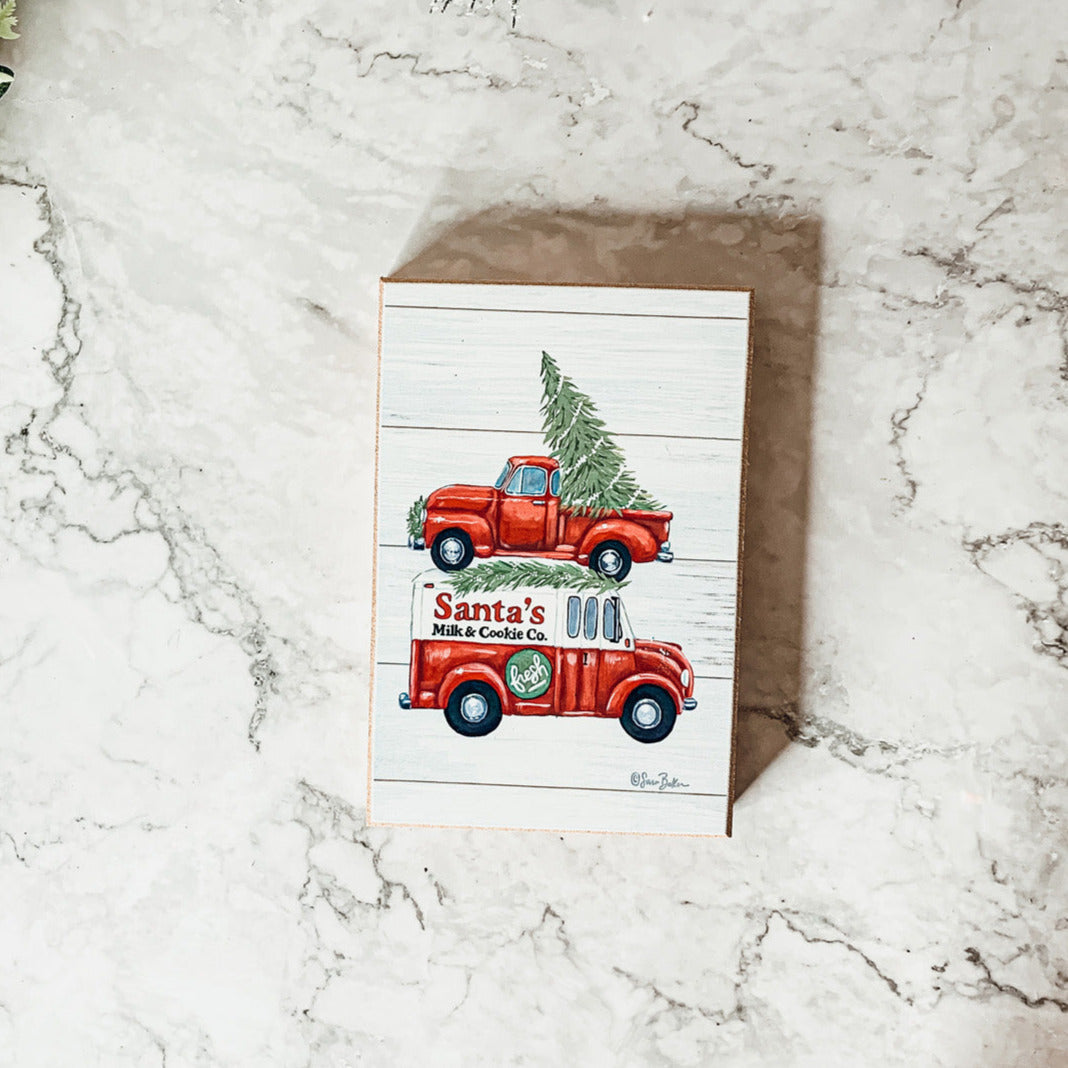 Santa Milk And Cookies Wooden Sign Christmas Eve Decor Rustic Bakery Holiday Kitchen Plaque