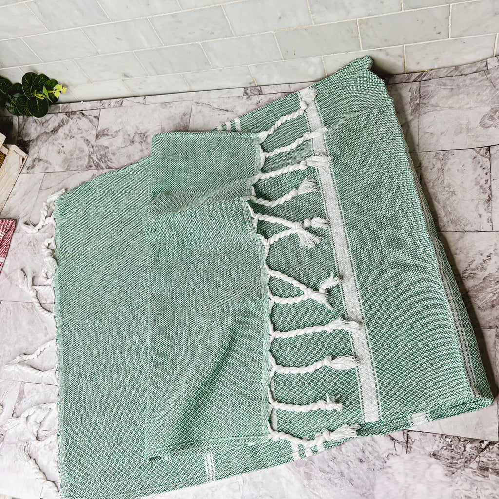 Turkish Hand Towel Oversized 100% Cotton Peshtemal Lightweight Absorbent