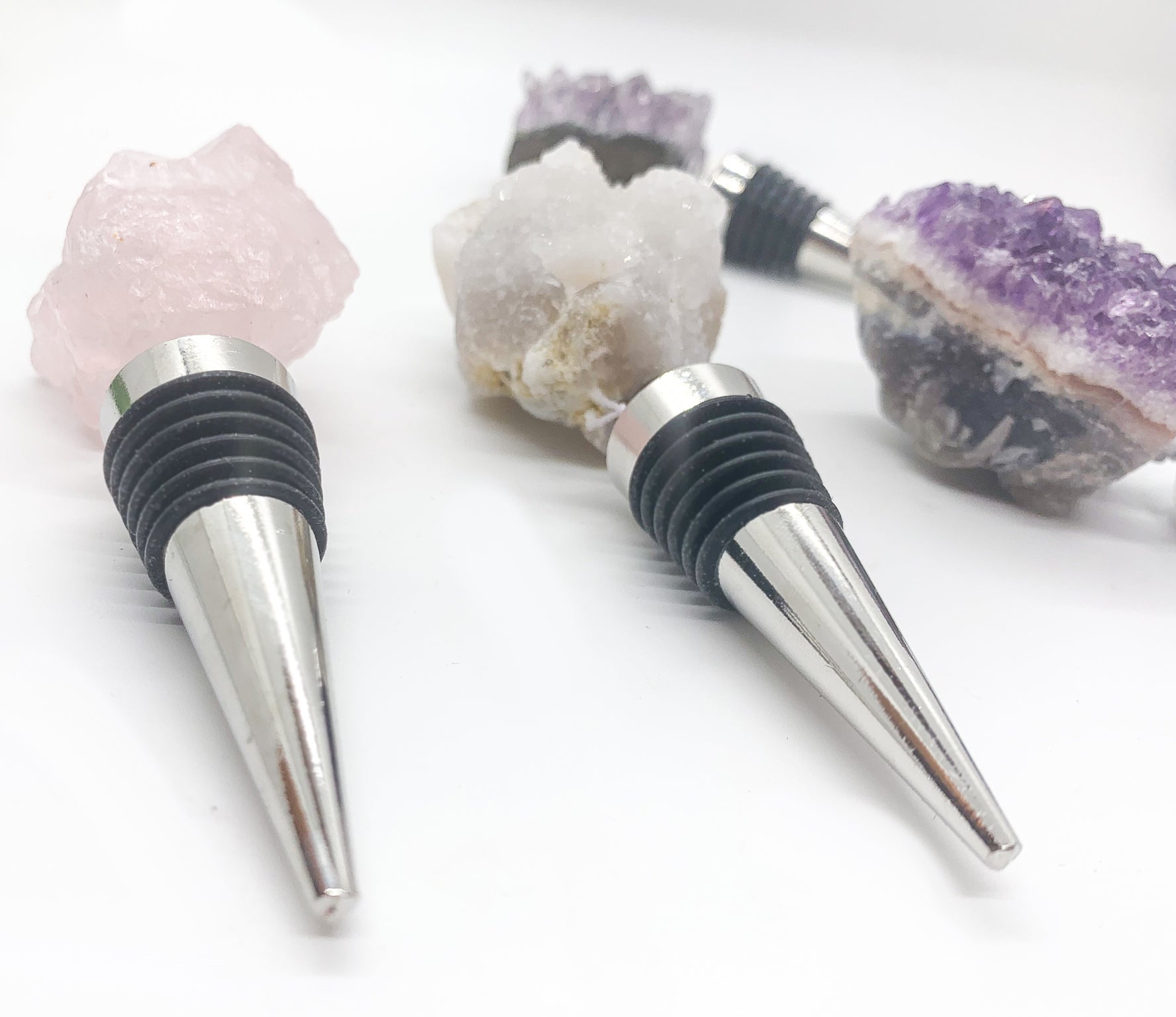 Natural Stone Wine Bottle Stoppers Set Decorative Bougie Bottle Stopper Gifts For Wine Lovers
