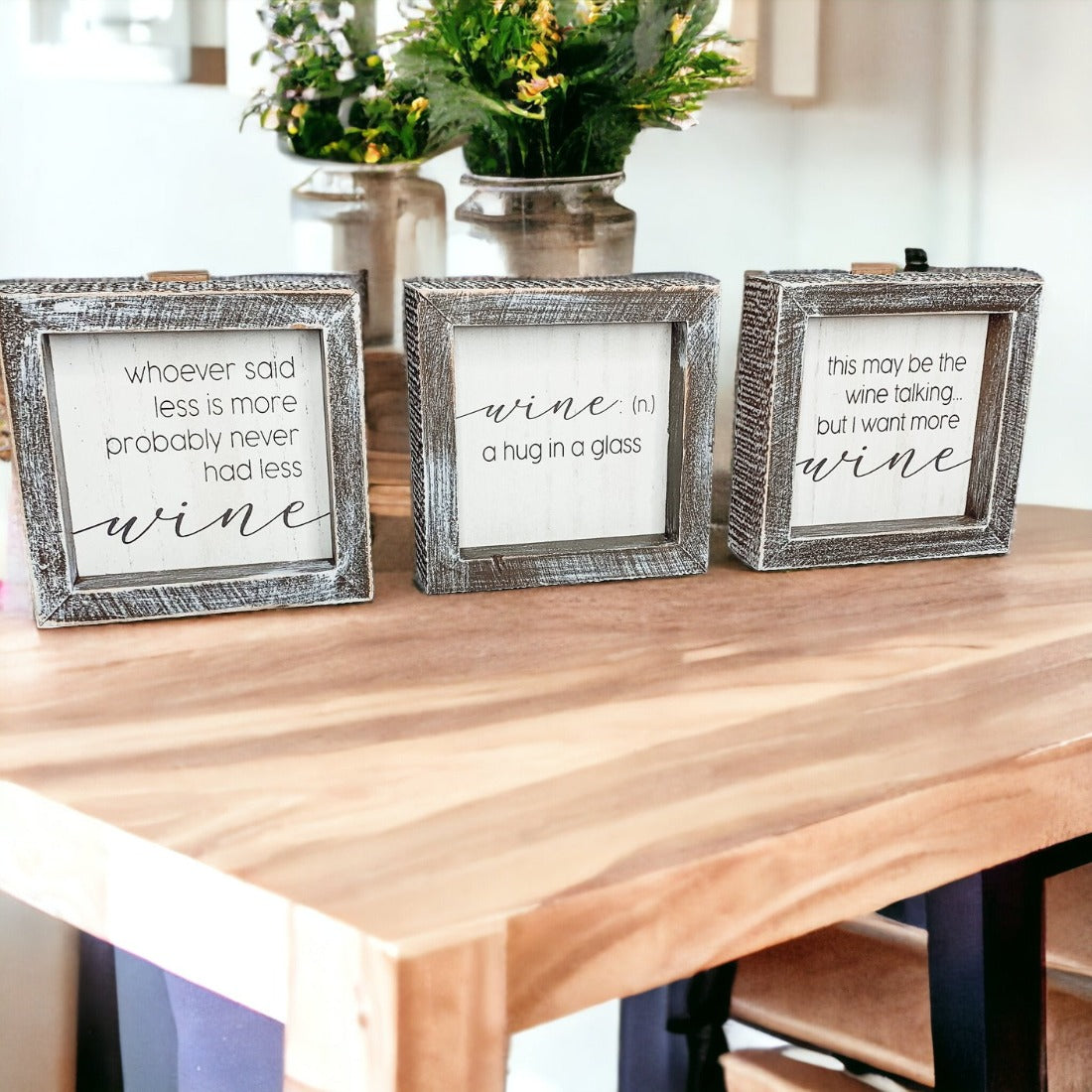 Framed Wine Sign Wall Art Rustic Home Decor For Wine Lovers Kitchen Bar Display Gift