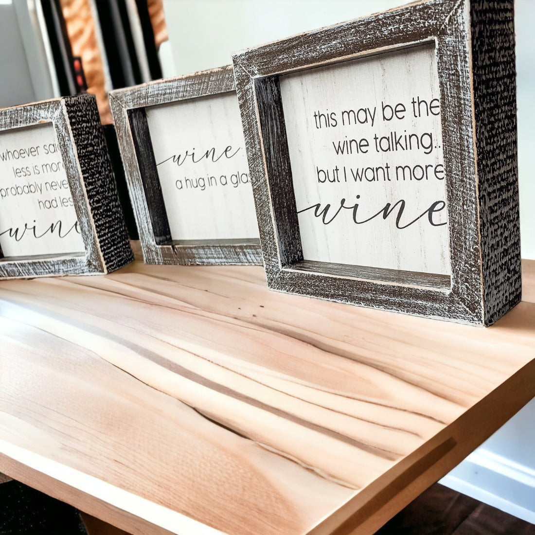 Framed Wine Sign Wall Art Rustic Home Decor For Wine Lovers Kitchen Bar Display Gift