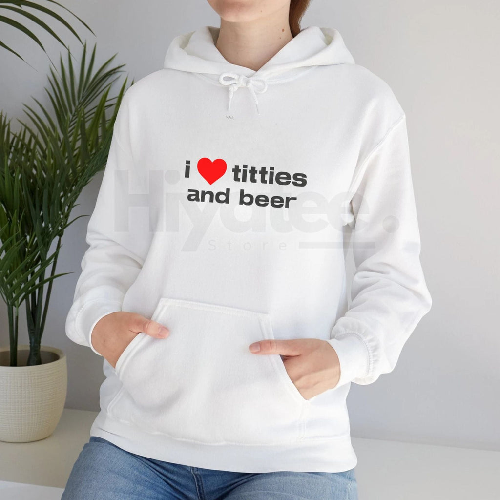 "I Love Titties and Beer" Funny Graphic Hoodie
