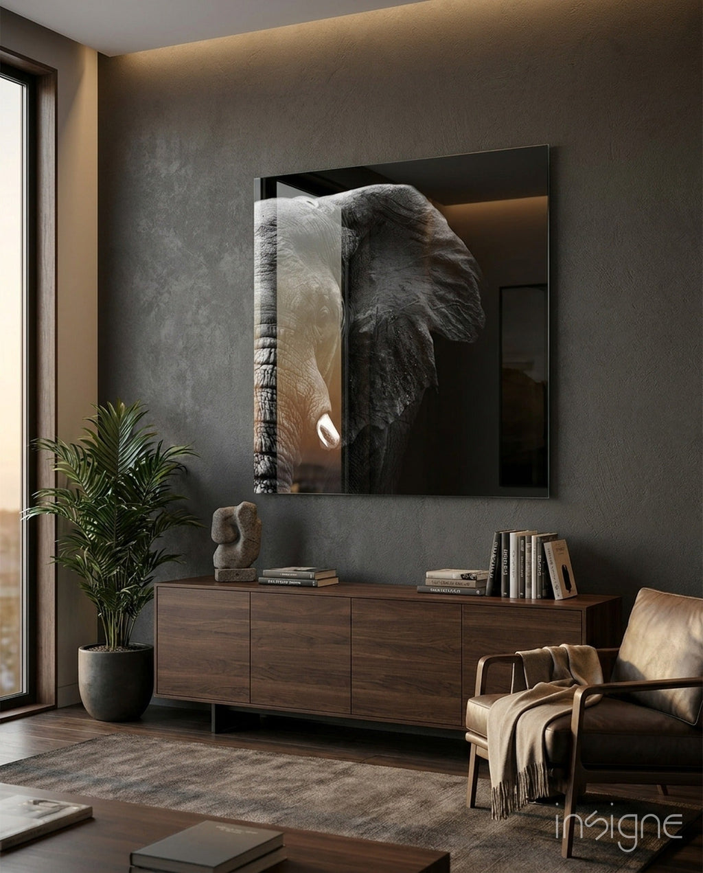 Elephant Glass Wall Art