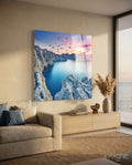 Red Sunset Glass Wall Art