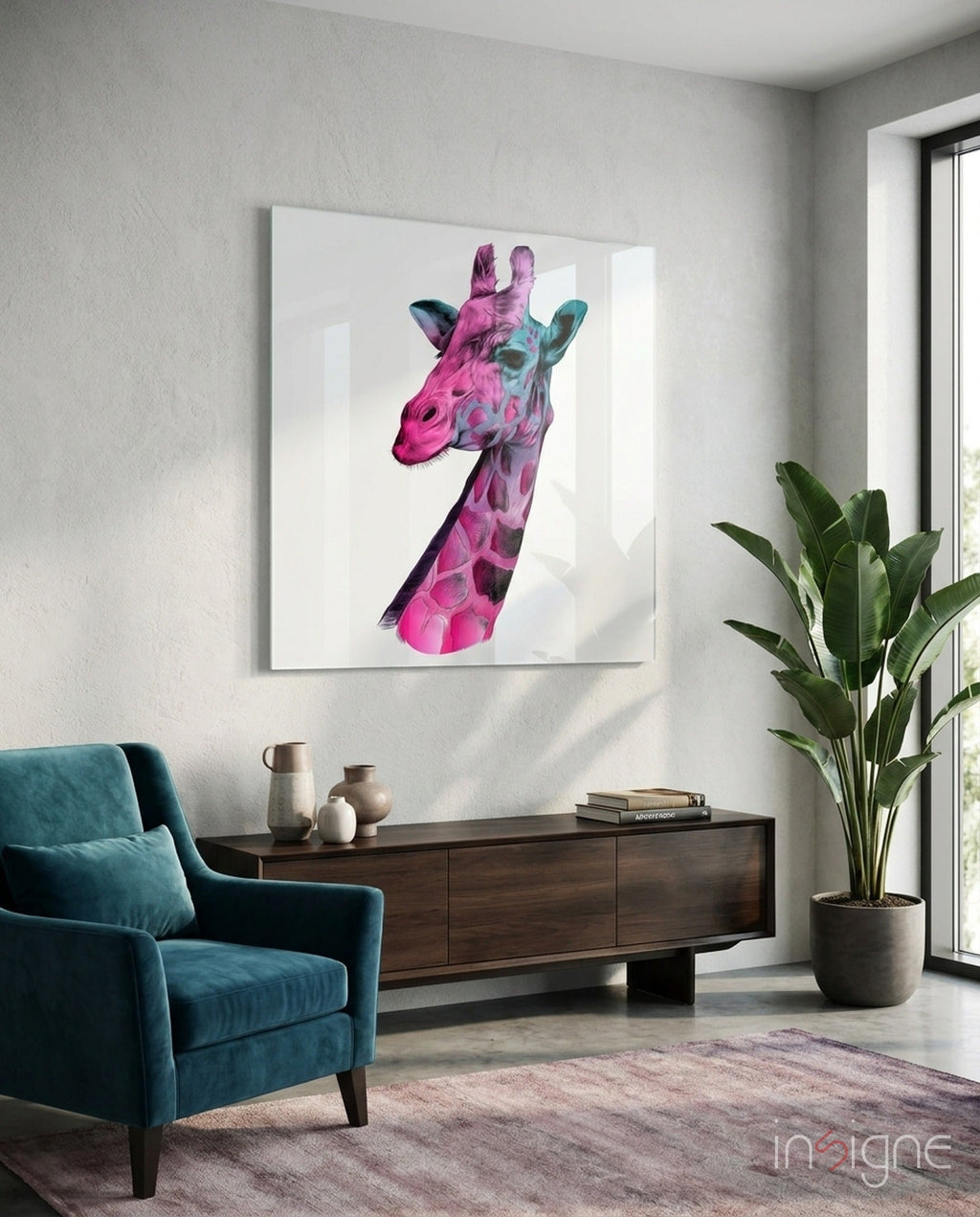 Giraffe Glass Wall Art