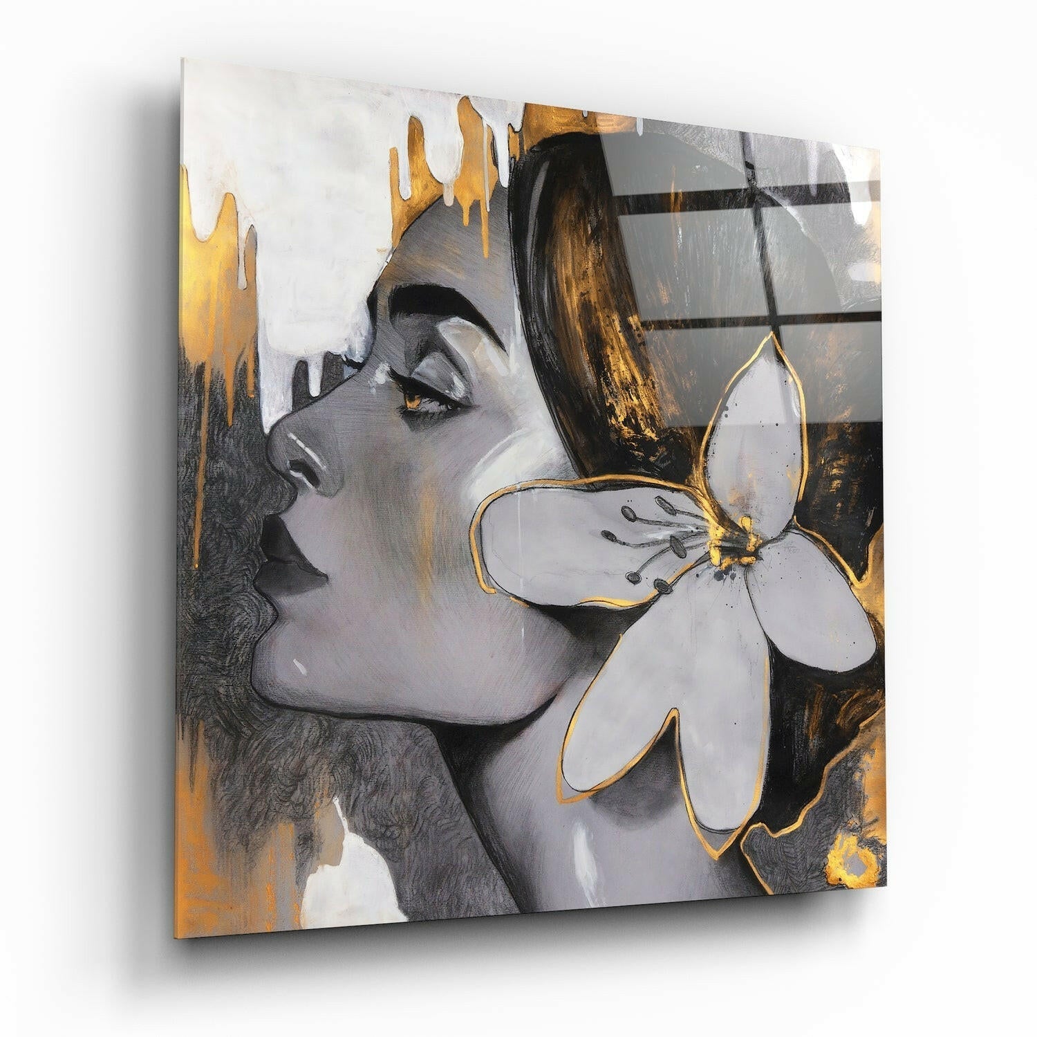 Flower Crown Glass Wall Art