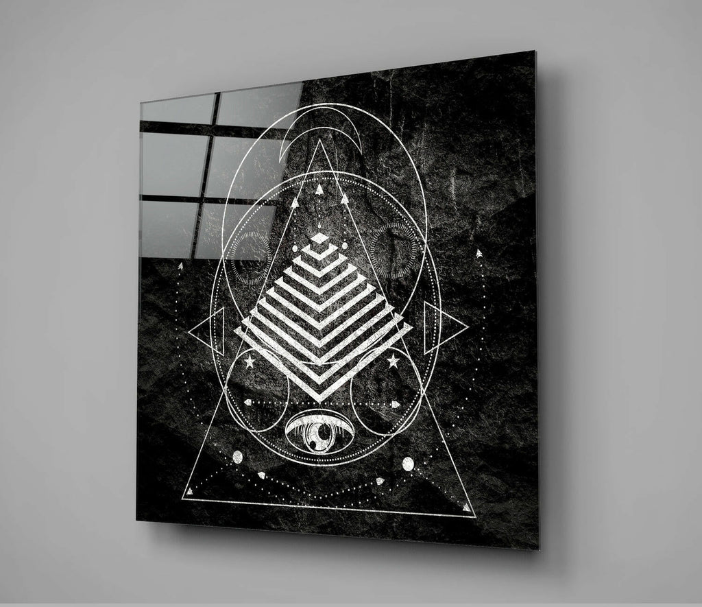 Lines of the Triangle Glass Wall Arts