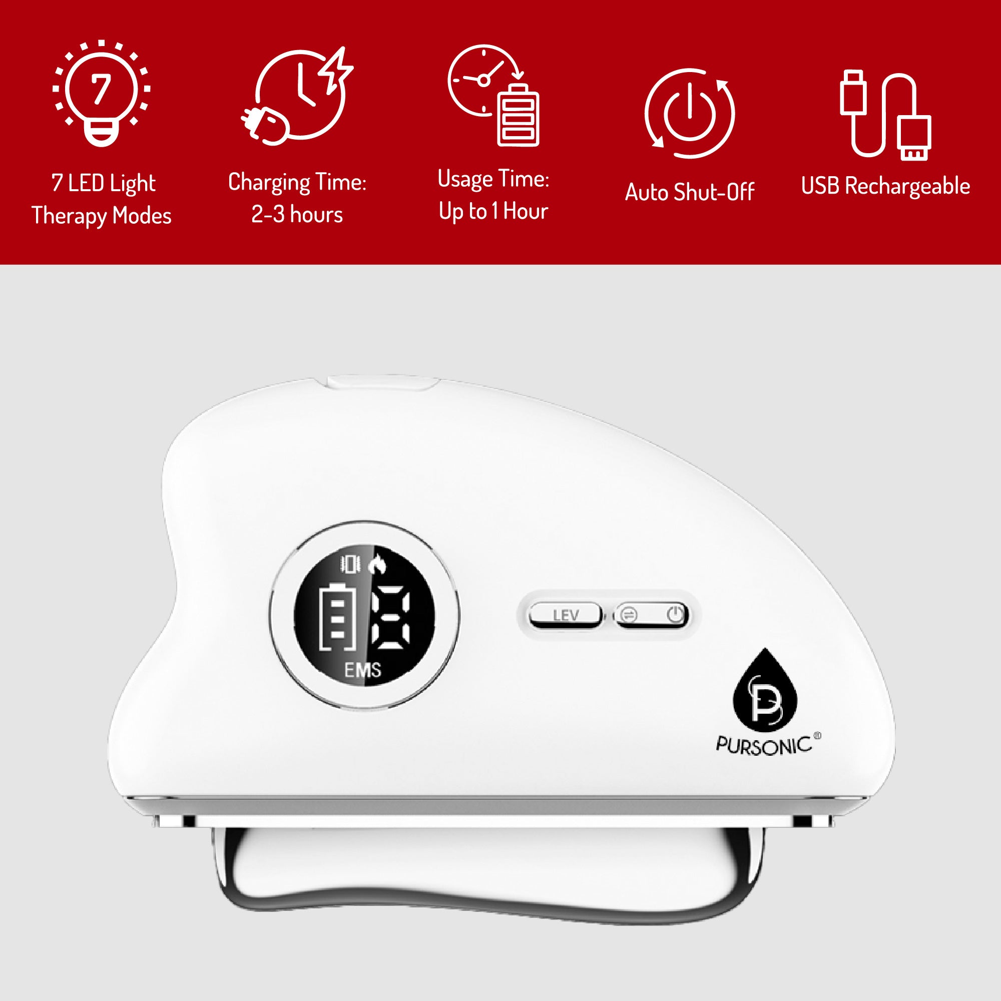 Pursonic 7-in-1 LED Light Therapy Beauty Device & Sculpting Wand