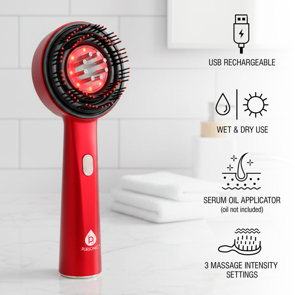 The Ultimate Hair & Beauty Wellness Bundle: LED Therapy Brush, Castor Oil, & Sweet Almond Oil