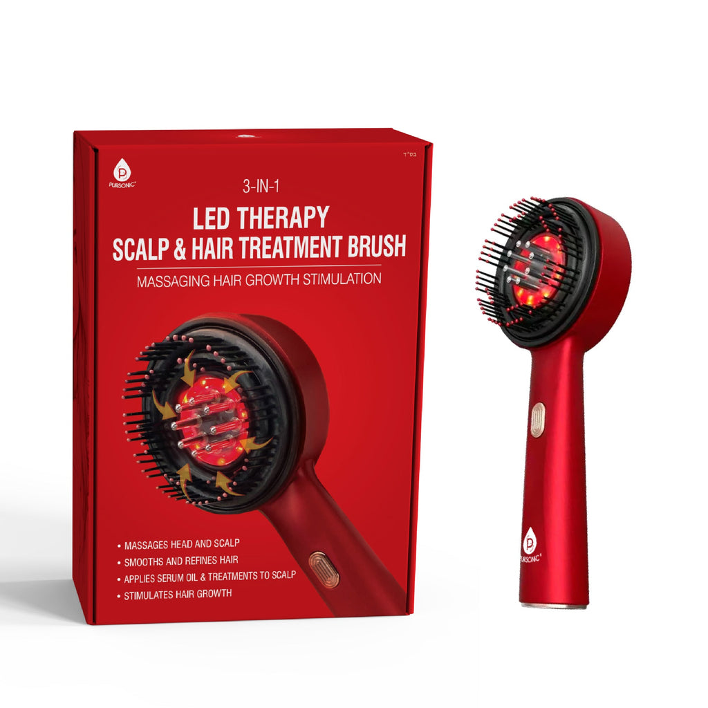 The Ultimate Hair & Beauty Wellness Bundle: LED Therapy Brush, Castor Oil, & Sweet Almond Oil