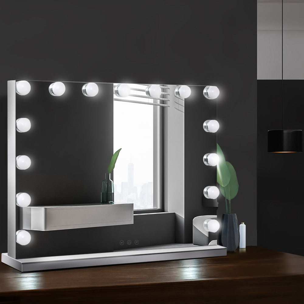 NNEDSZ Hollywood Frameless Makeup Mirror With 15 LED Lighted Vanity Beauty 58cm x 46cm