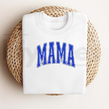 Mama 3D Puff Print T-Shirt – Bold Blue Camouflage Lettering Graphic Tee