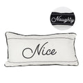Naughty Or Nice Reversible Canvas Throw Pillow Black White Double Sided Holiday Decorative Accent