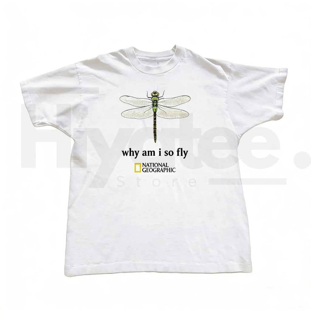 National Geographic Dragonfly Graphic Baby Tee – Y2K Aesthetic Crop Top