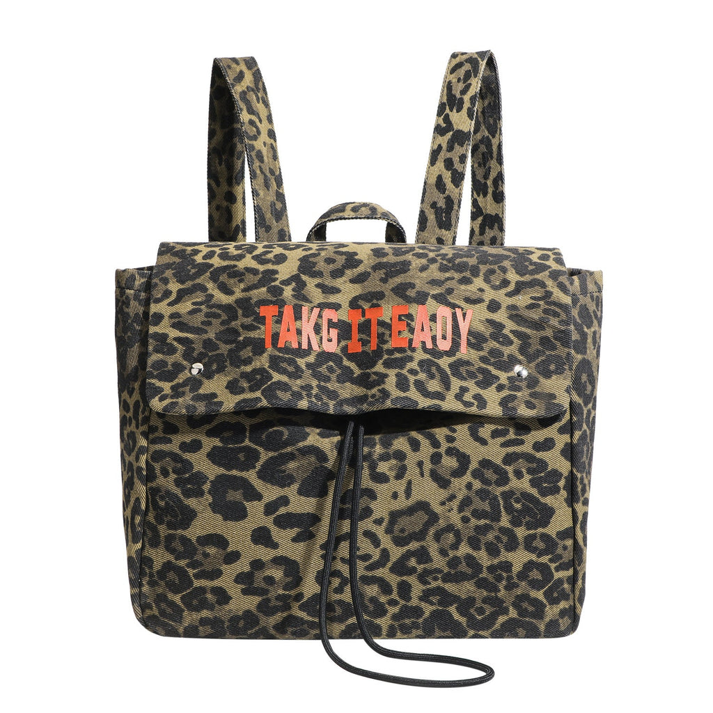 Girls Backpack - Stylish Female Leopard Print Backpack, Perfect Schoolbag for Ladies, Travel-Light Large Capacity Backpack Purse