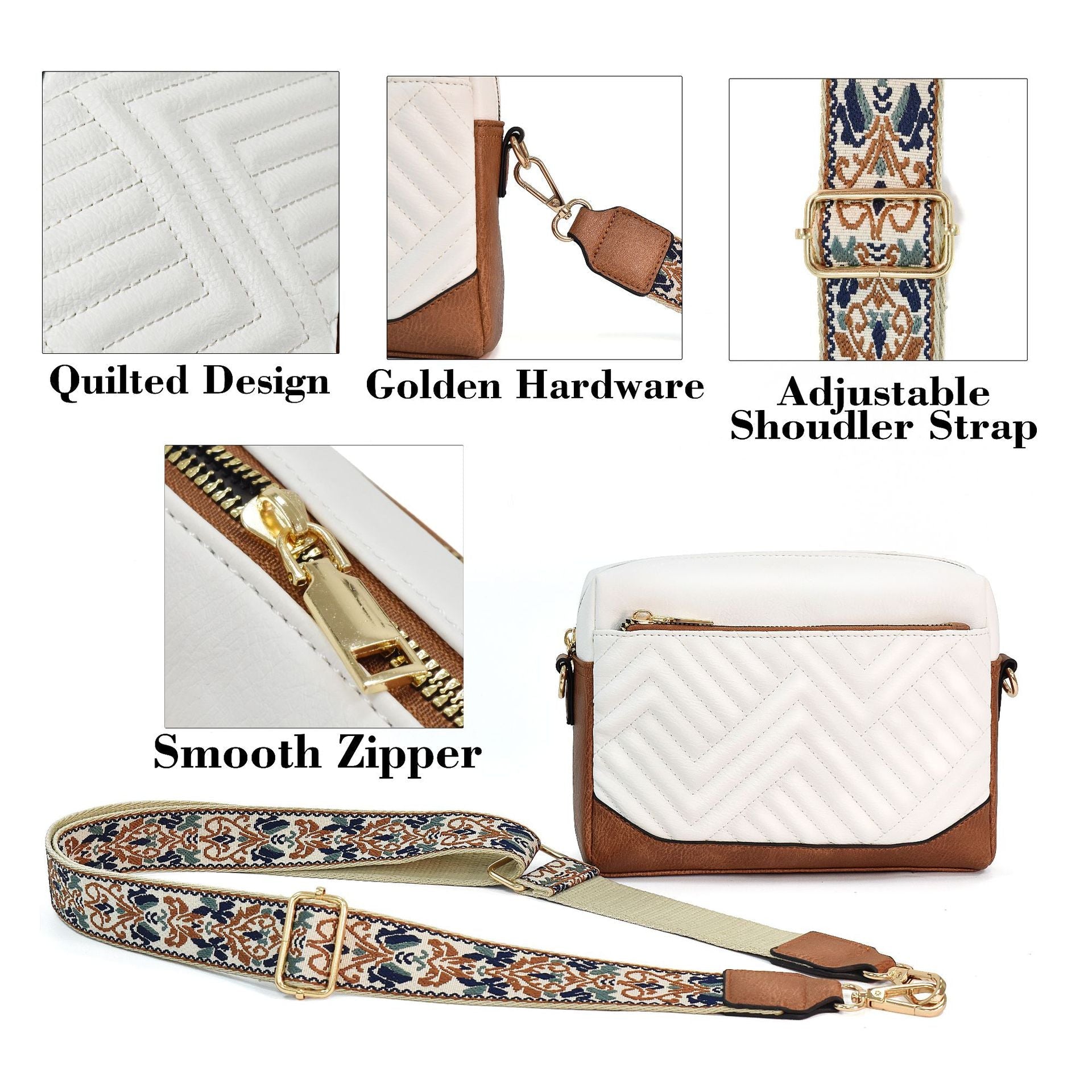 Quilted embroidered grid color matching small women crossbody bag, simple small square bag, shoulder messenger bag