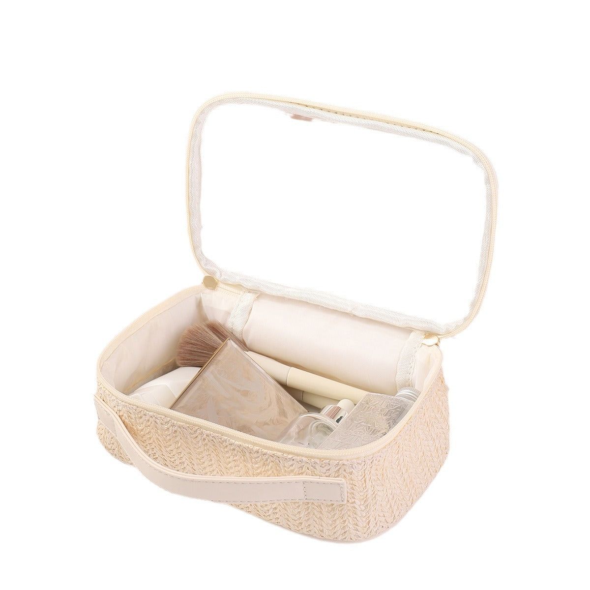 Ladies woven tote cosmetic bags, lightweight makeup bags,Business trip Transparent toiletries bag, Cosmetics storage bag, Transparent Cosmetic Bag,