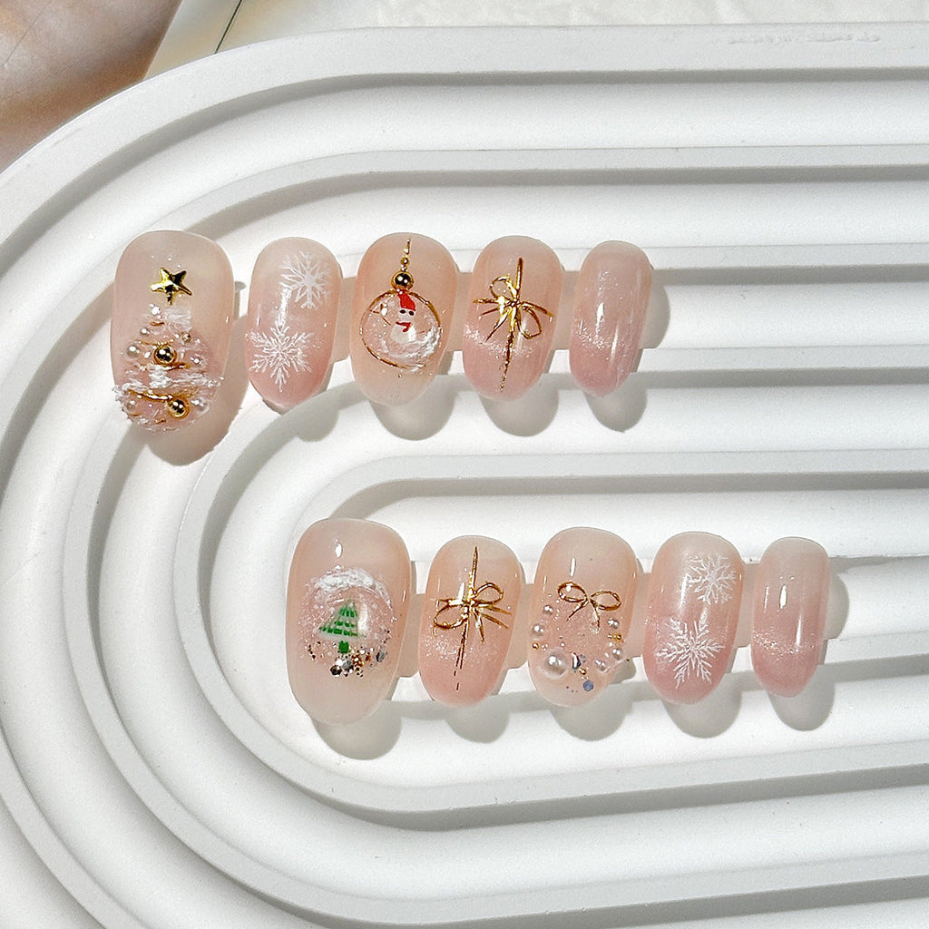 Christmas handmade nail wear boutique high-end nail art fake nail flakes autumn and winter