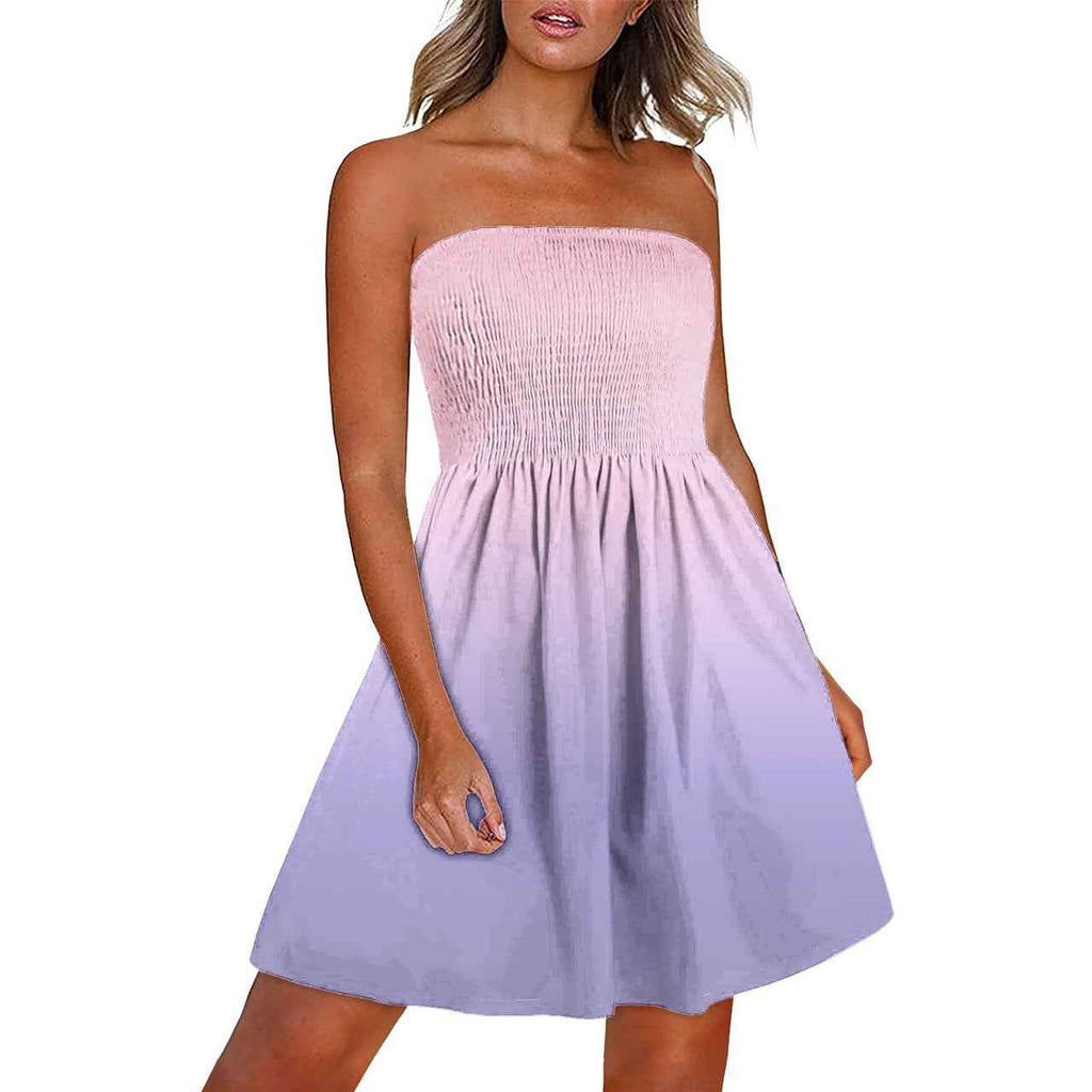 Printed Chest Wrap Dress Summer 3d Dress
