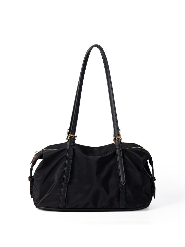 Summer contrasting shoulder bag women, versatile commuter large capacity Boston bag, top handle purse, hobo shoulder purse