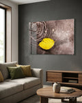 Yellow Leaf Glass Wall Art