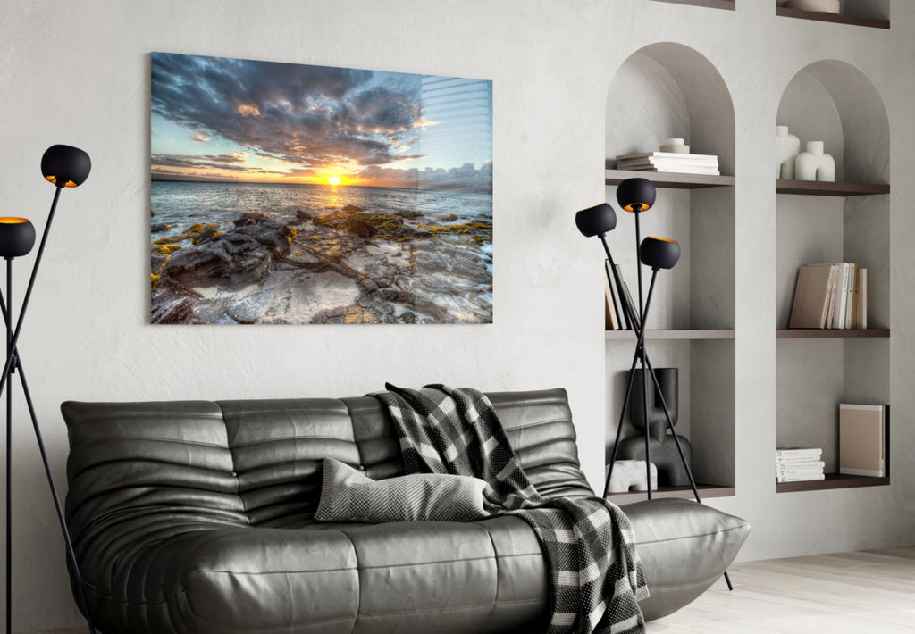 Sea View Glass Wall Art