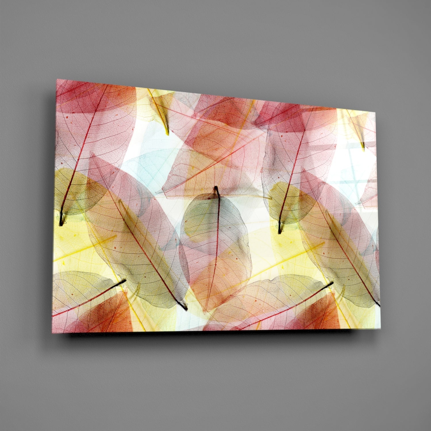 Colorful Leaves Glass Wall Art