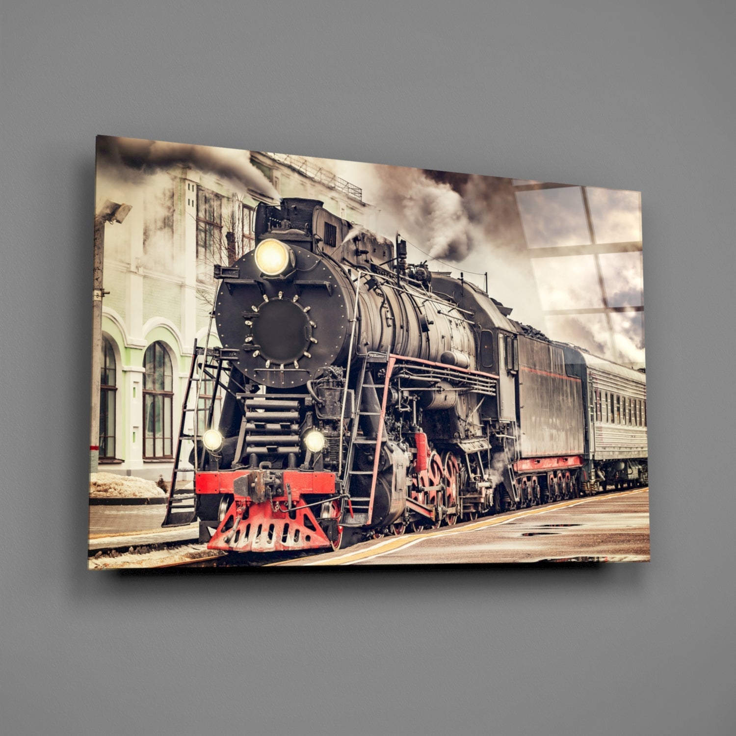 Train Glass Wall Art