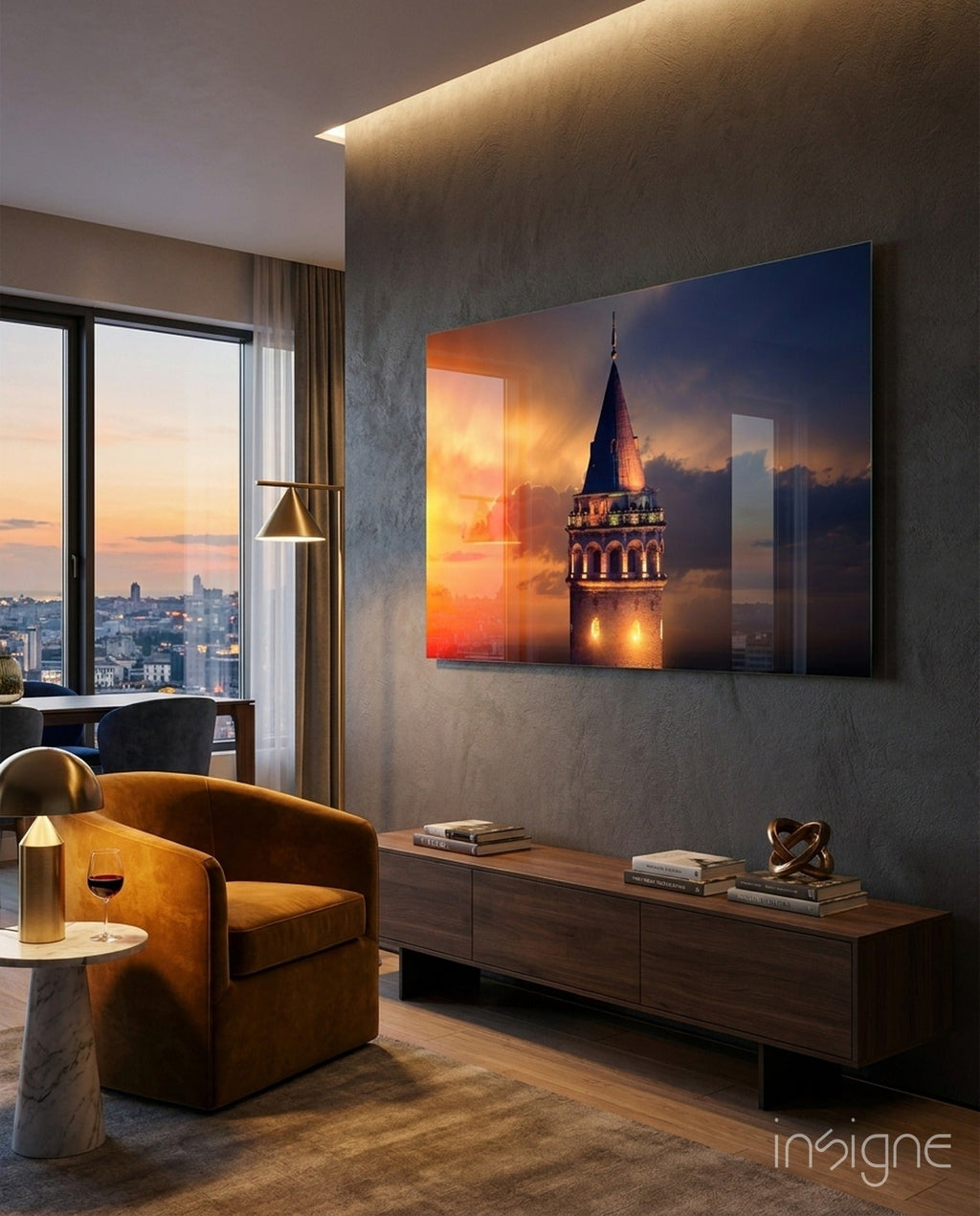 Galata Tower Glass Wall Art