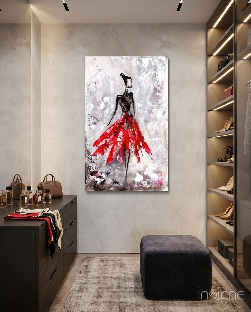 Female (Red) Glass Wall Art
