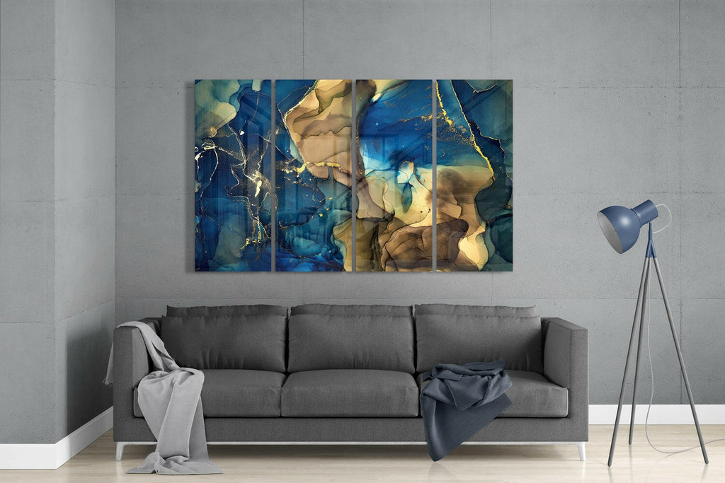 Marble 4 Pieces Mega Glass Wall Art (59"x36")