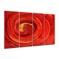 Red Vortex 4 Pieces Mega Glass Wall Art (59"x36")
