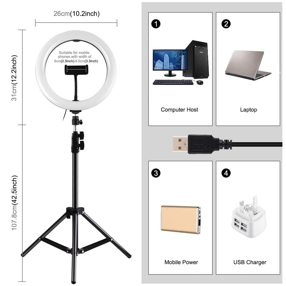 NNEIDS 10.2 Marquee Led Beauty Light With Tripod And Remote Control