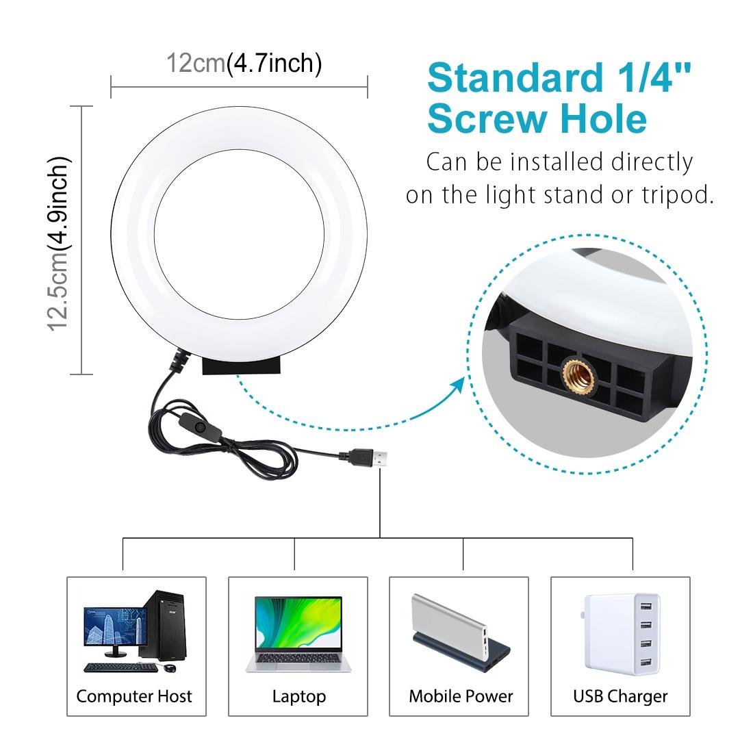 NNEIDS Curved Usb Led Ring Light For Selfie Beauty And Vlogging