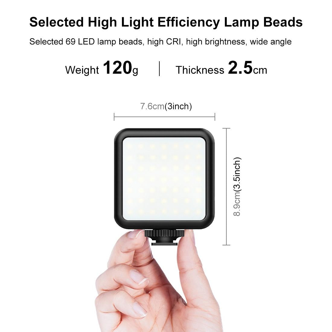 NNEIDS Handheld Camera Led Light - Full Colour Beauty Fill - Black