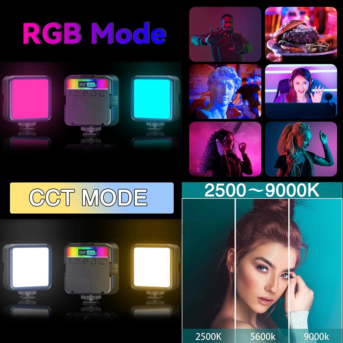 NNEIDS Handheld Camera Led Light - Full Colour Beauty Fill - Black