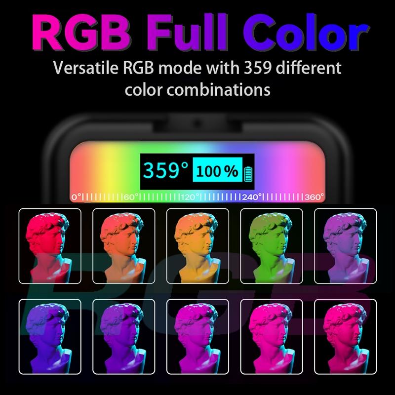 NNEIDS Handheld Camera Led Light - Full Colour Beauty Fill - Black