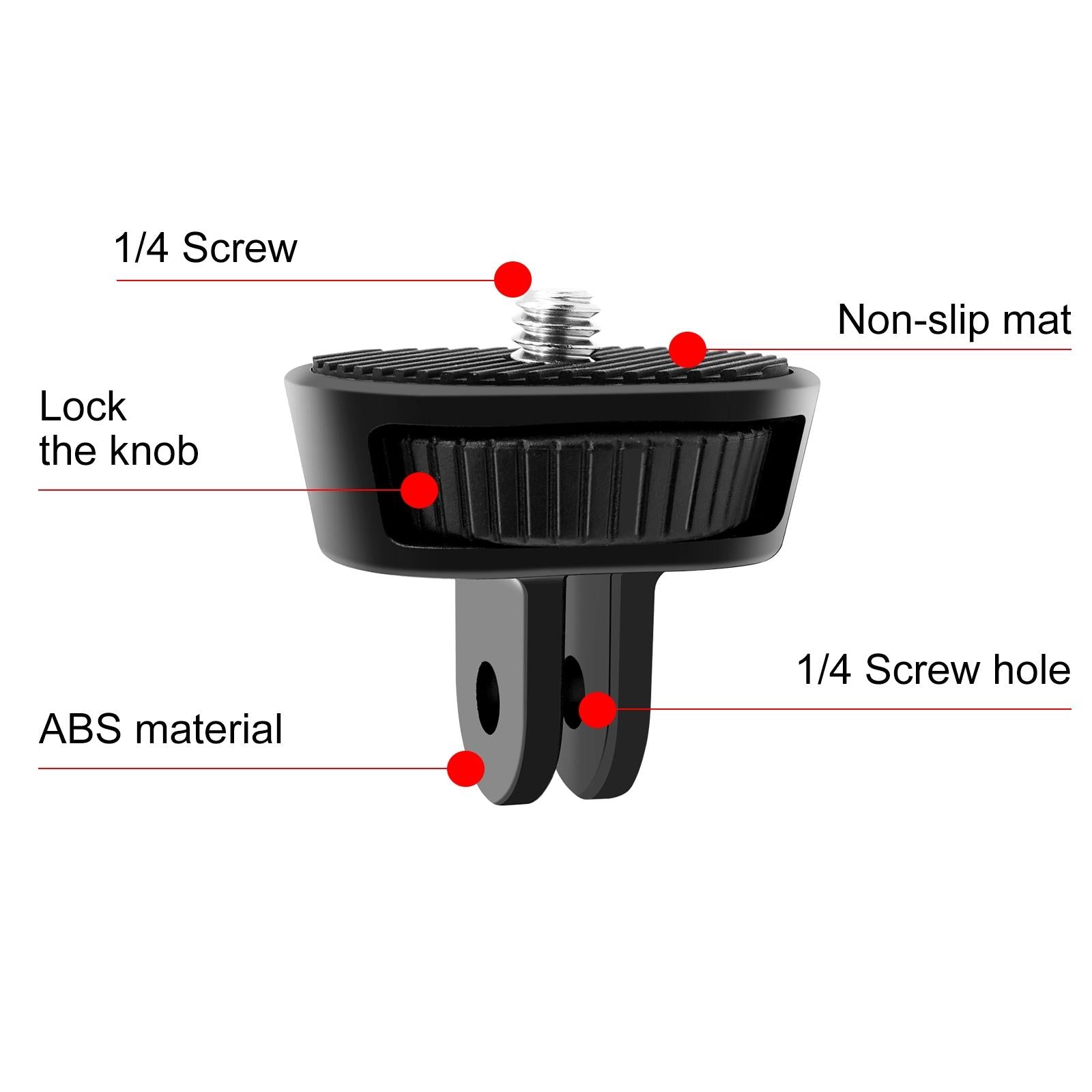 NNEIDS Adjustable Action Camera Tripod Adapter - 1 / 4 Screw