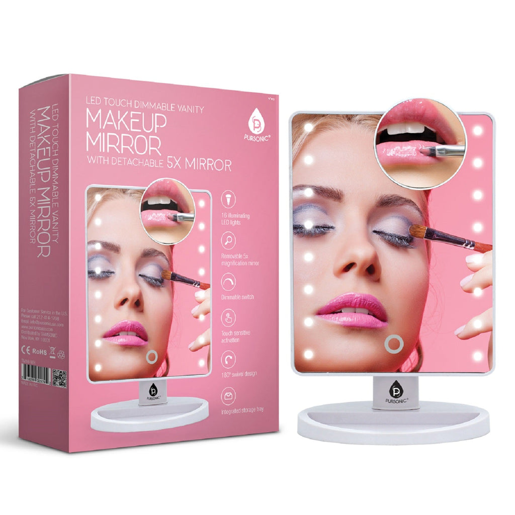 Reusable Makeup Remover Cloths, Finger Beauty Blenders & LED Vanity Mirror
