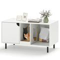 40 Inch Cat Litter Box Enclosure for 2 Cats Hidden Cat Washroom-White