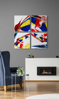 Dance of Red Quadro Glass Wall Art