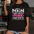 "Real Men Don't Wear Pink" Classic T-Shirt – Funny Sarcastic Cat Graphic Tee