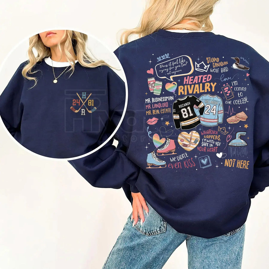 Romance Heated Rivalry Shirt: Hollanov Couple Hockey Rivals Sweatshirt