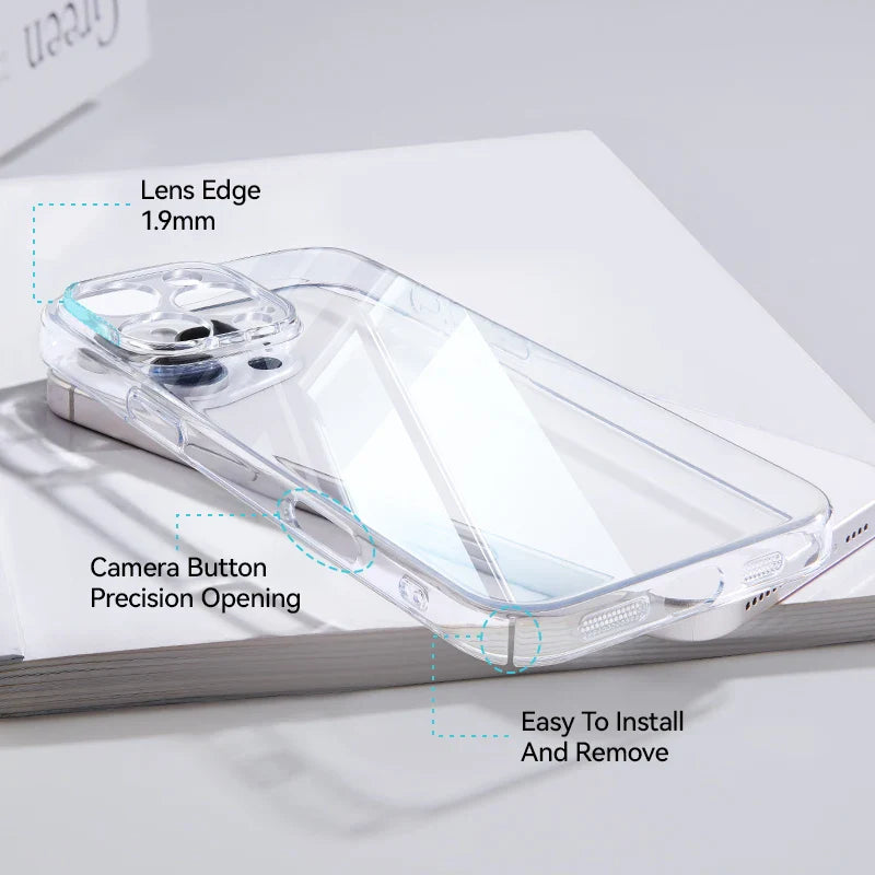 Joyroom Case For iPhone 16 15 Pro Max Case Crystal Transparent PC Anti-Yellow Lens Protection Cover For iPhone 16 Pro Max Case
